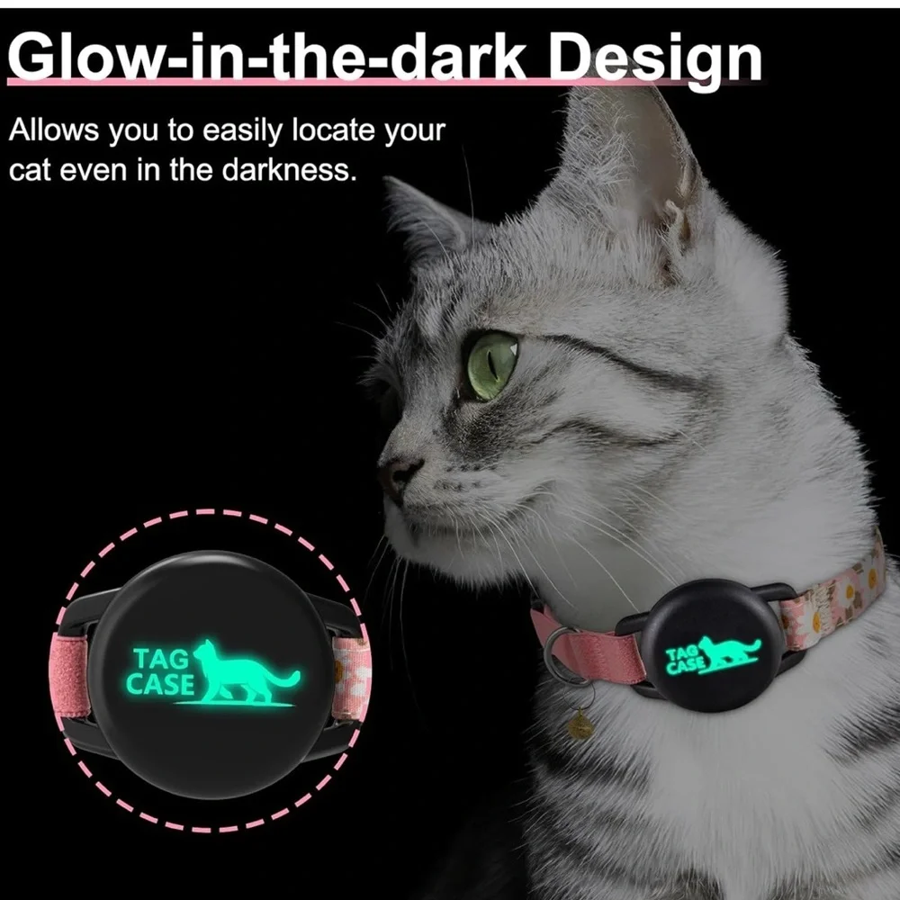 Apple Airtag Cat Collar with Breakaway Buckle and Airtag Holder (056)